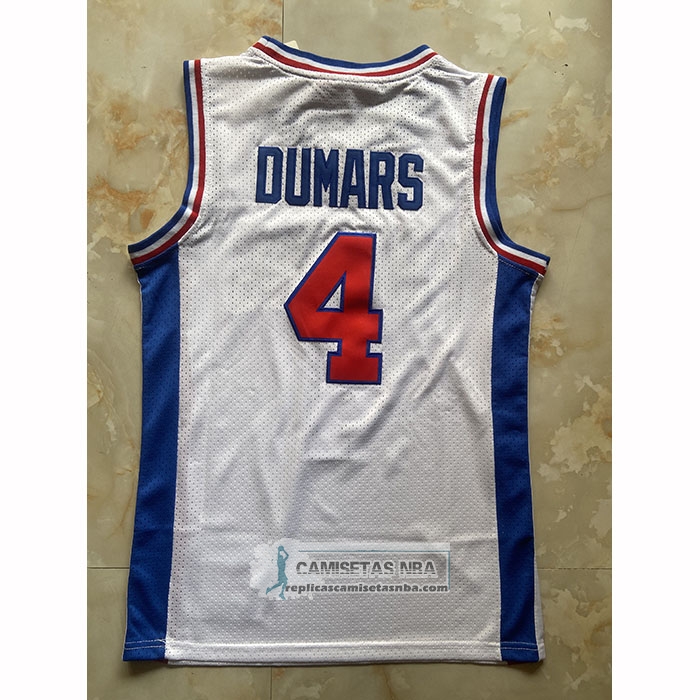 Camiseta Detroit Pistons Joe Dumars NO 4 Mitchell & Ness 1988-89 Blanco